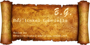 Bölcskei Gabriella névjegykártya
