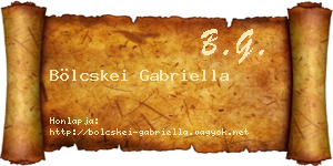 Bölcskei Gabriella névjegykártya